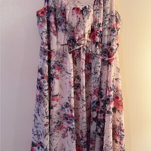 Emma & Michele Floral Pink and White Dress